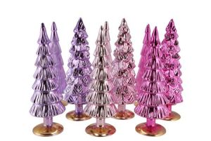 Twinkle Pretty Pink Glass Tree Metallic Ass